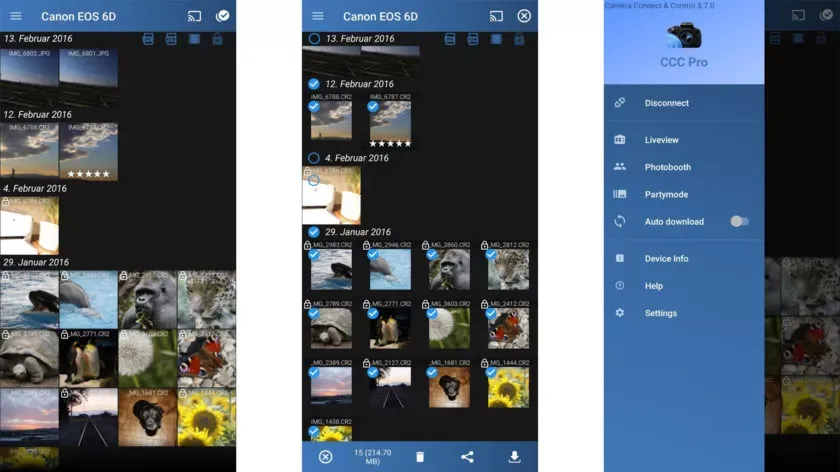 Camera Connect and Control scree