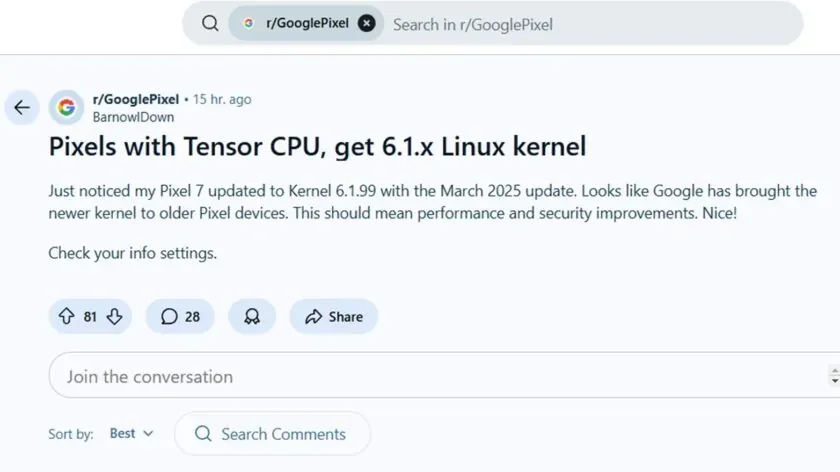 pixel with Kernel update
