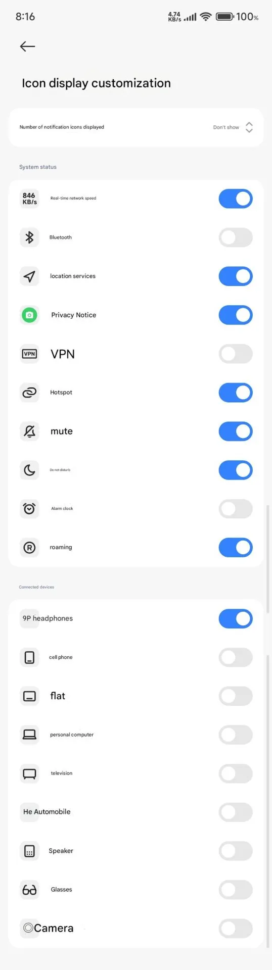 Xiaomi HyperOS 2.2 status bar customization