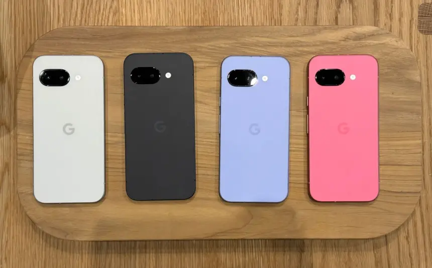 Google Pixel 9A white black pink e1743565643712