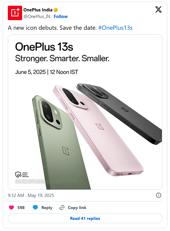 OnePlus 13s global release announcement