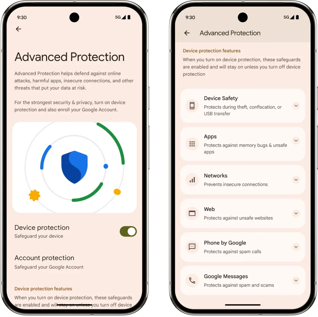 Advanced Protection feature on Android 16