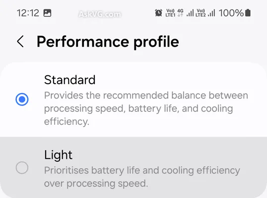 Light Performance Mode Profile S