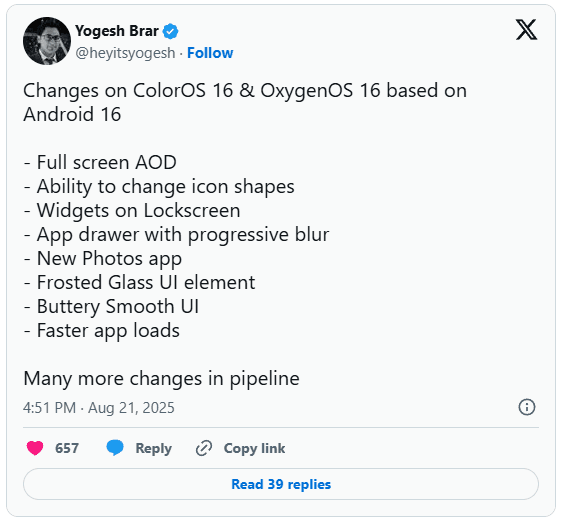 android 16 oxygenOS 16 changes