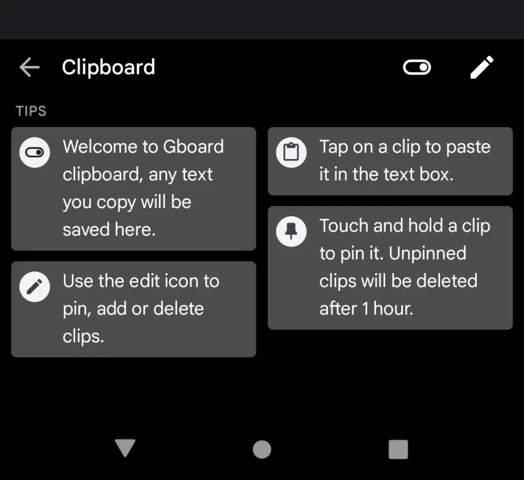 Gboard clipboard manager