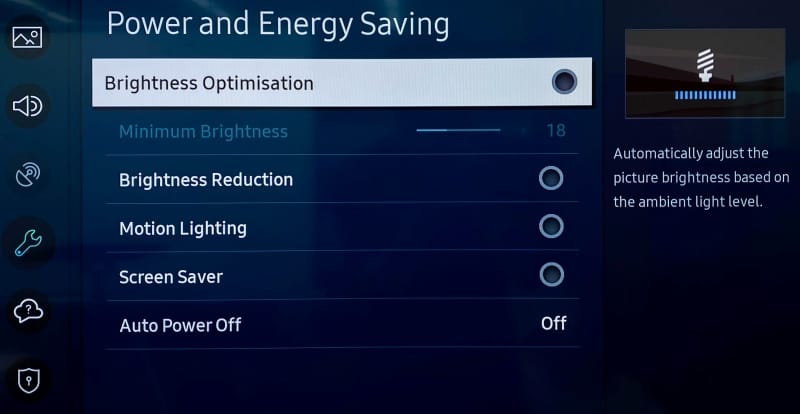 samsung turn off Brightness Optimization