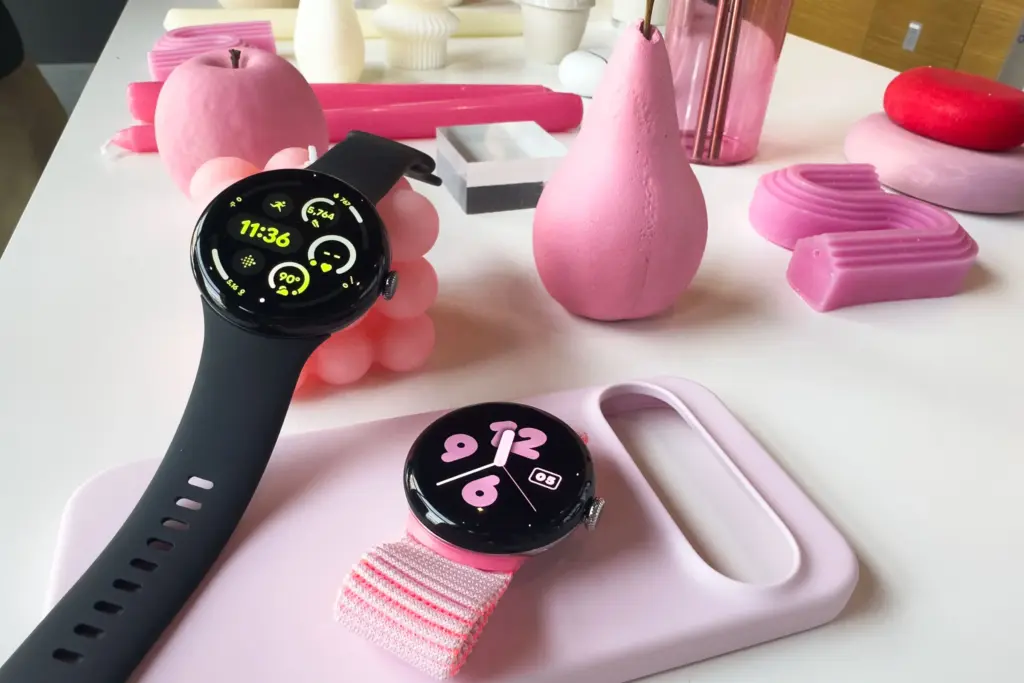 pixel watch 3 in pink and black