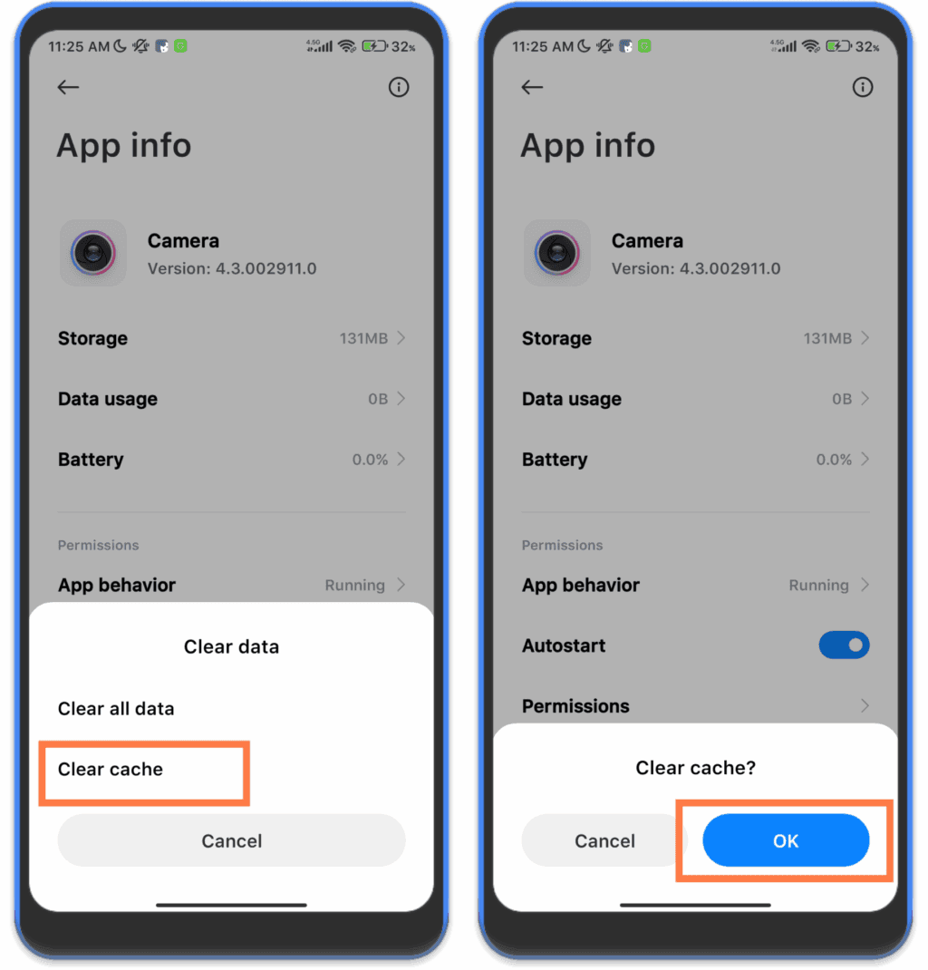 hyperos clear cache from apps